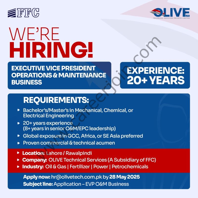 OLIVE TS Jobs EVP Operations & Maintenance Business 1