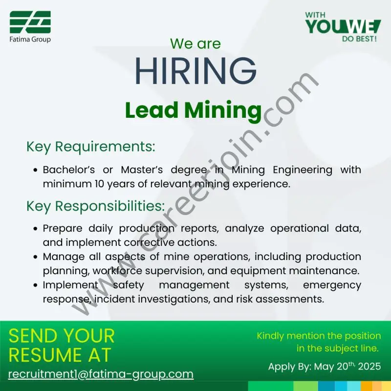 Fatima Group Jobs Lead Mining 1