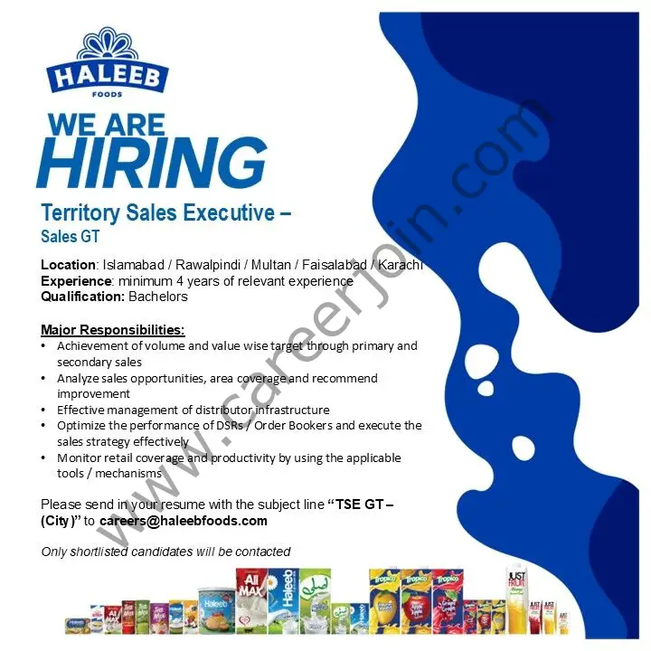 Haleeb Foods Limited Jobs Territory Sales Executive 1
