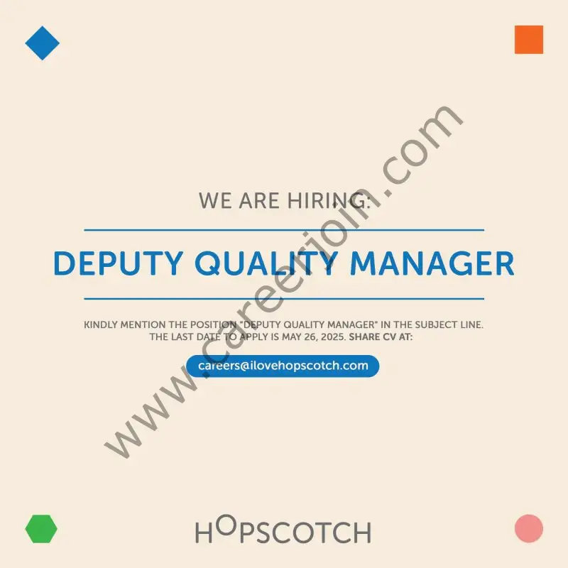 Hopscotch Pakistan Jobs Deputy Quality Manager 1
