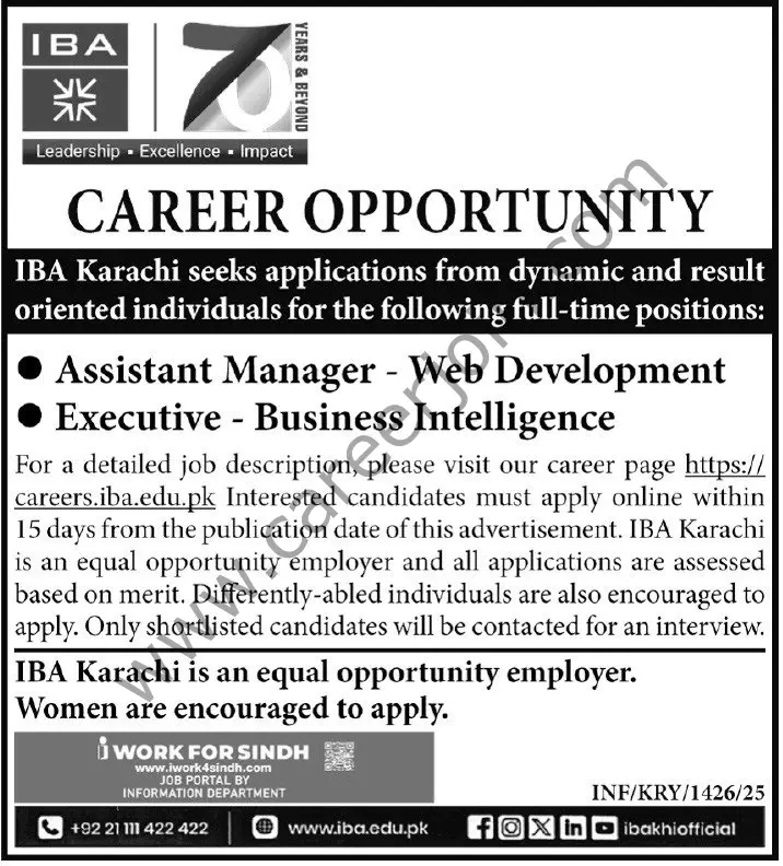 IBA Karachi Jobs 04 May 2025 Express Tribune 1