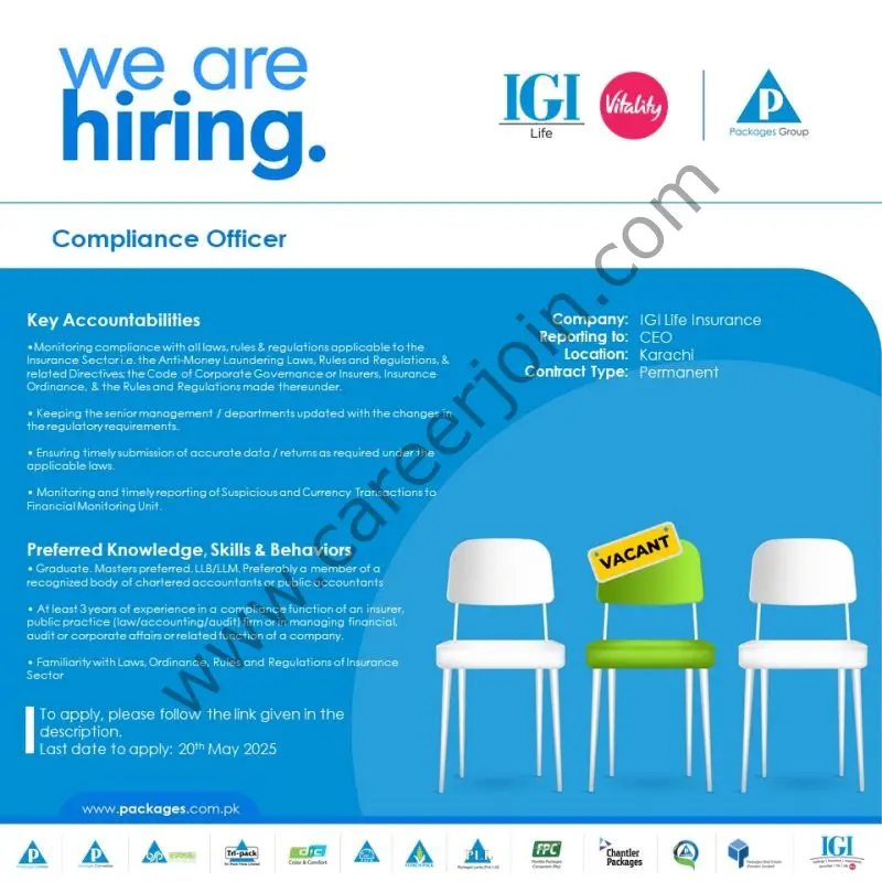 IGI Life Insurance Jobs Compliance Officer 1