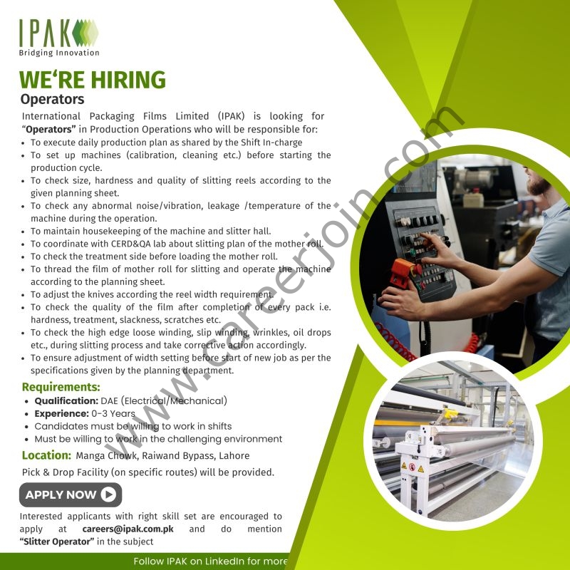 International Packaging Films Limited (IPAK) Jobs May 2025 2
