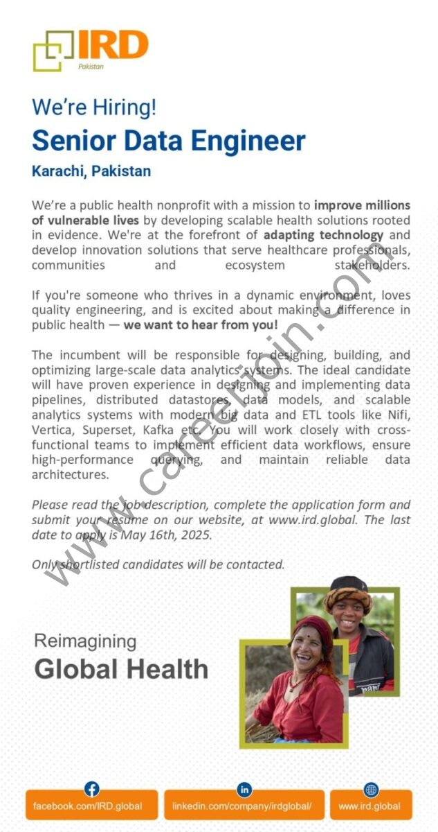 IRD Pakistan Jobs Senior Data Engineer 1