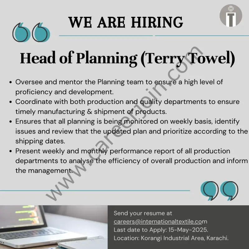 International Textile Limited ITL Jobs Head of Planning 1