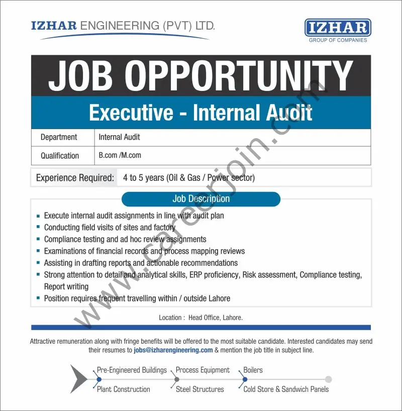 Izhar Engineering Jobs Executive Internal Audit 1