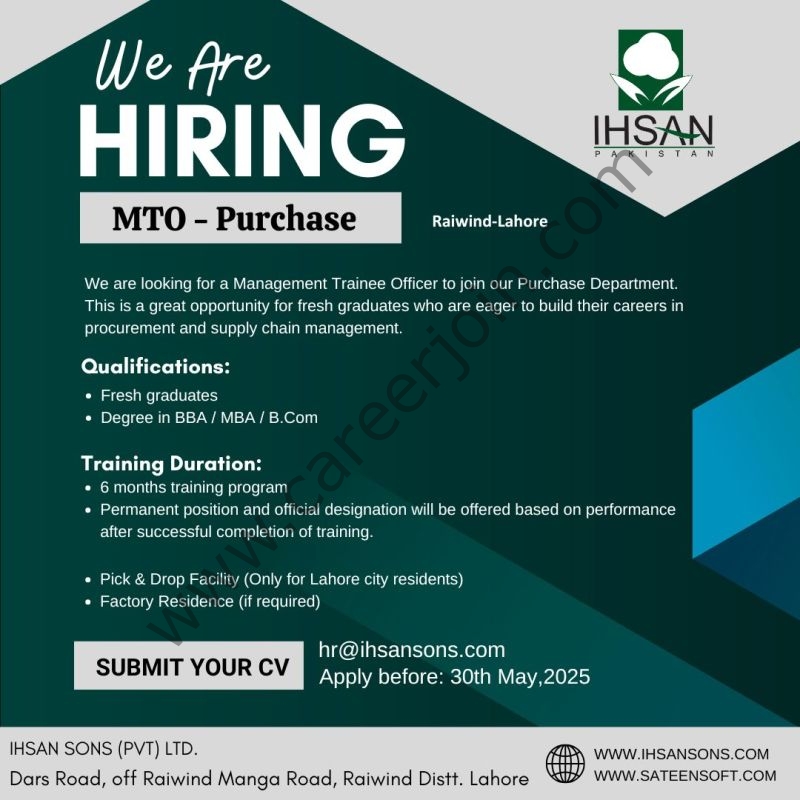 Ihsan Sons Pvt Ltd Jobs MTO Purchase 1