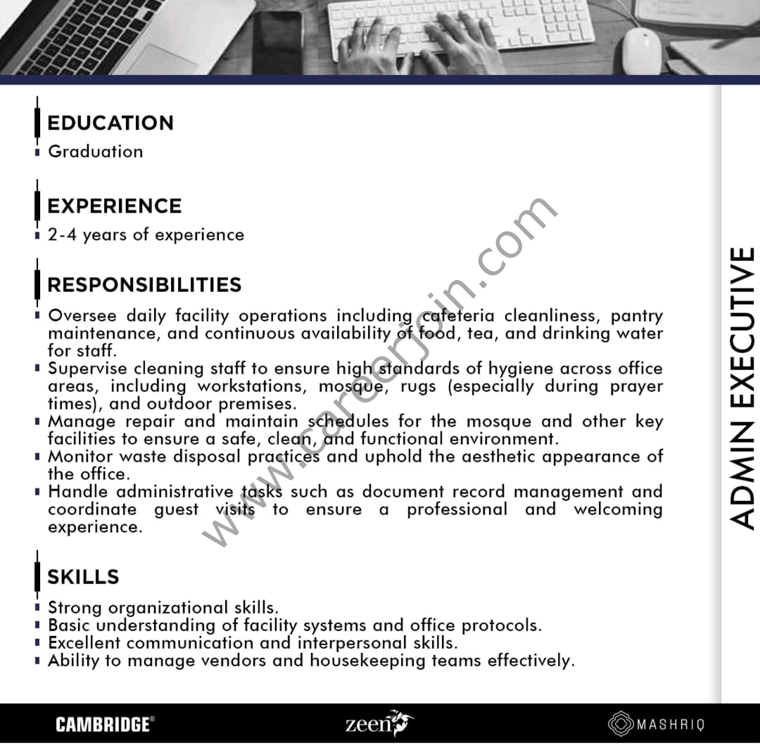 Cambridge Zeen Jobs Admin Executive 2