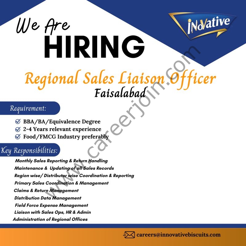 Innovative Biscuits Pvt Ltd Jobs Regional Sales Liaison Officer 1
