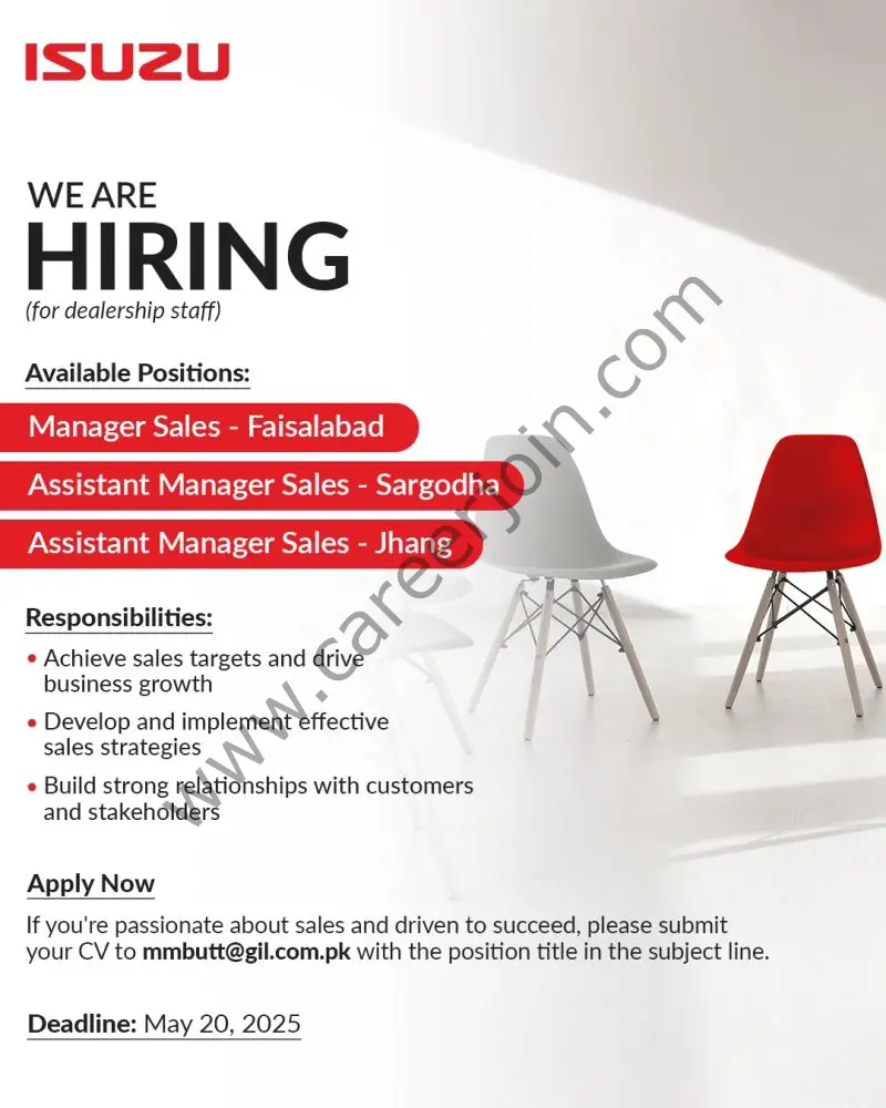 ISUZU Trucks Jobs May 2025 1