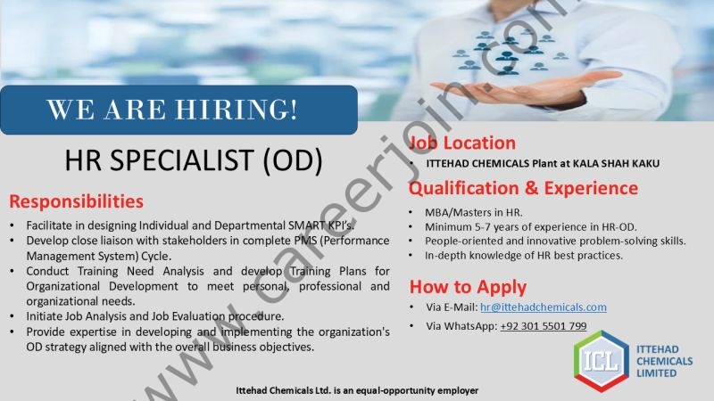 Ittihad Chemicals Limited Jobs HR Specialist (OD) 1