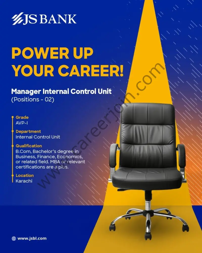 JS Bank Jobs Manager Internal Control Unit 1