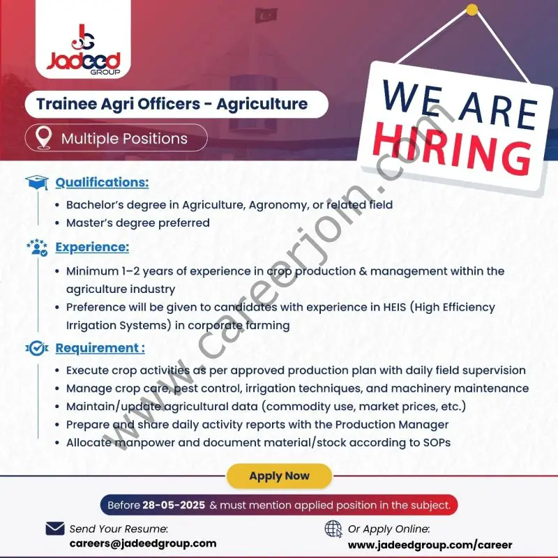 Jadeed Group Jobs Trainee Agri Officers 1