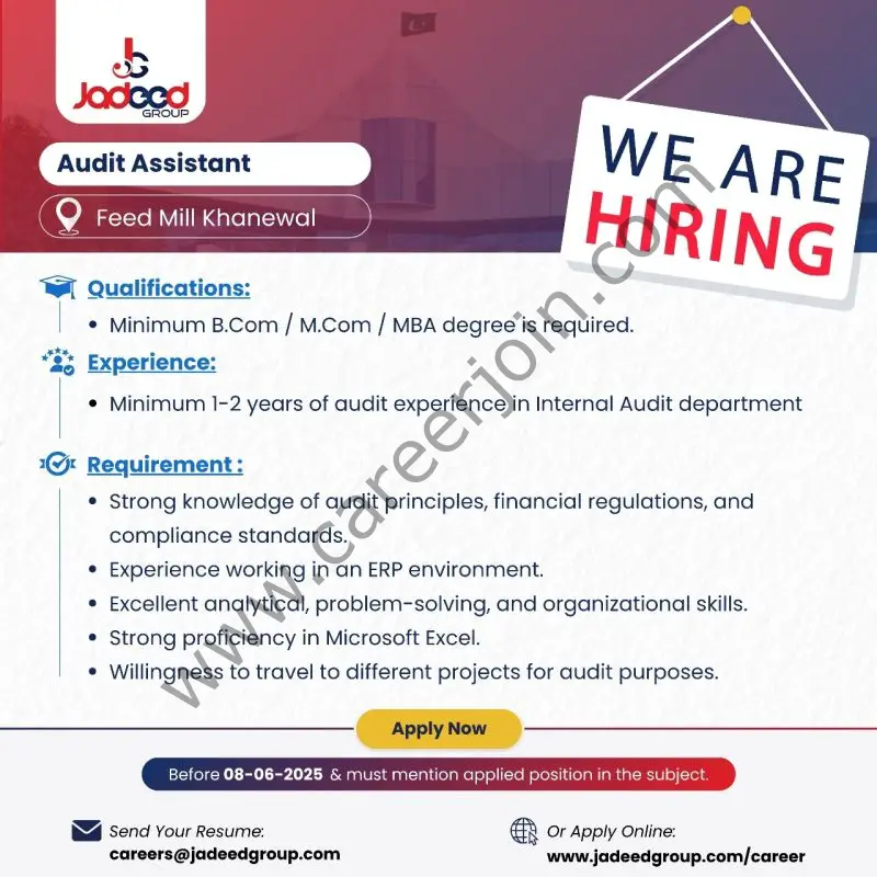 Jadeed Group Of Companies Jobs Audit Assistant 1