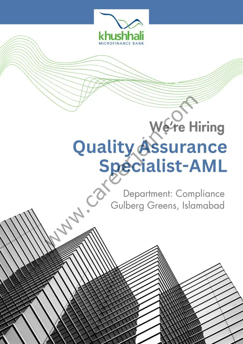 Khushhali Microfinance Bank Limited Jobs Quality Assurance Specialist AML 1