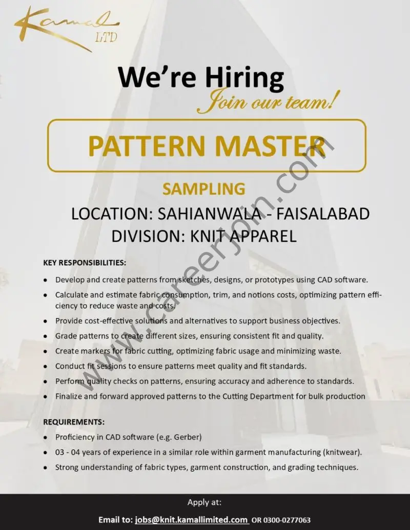 Kamal Limited Jobs Pattern Master Sampling 1