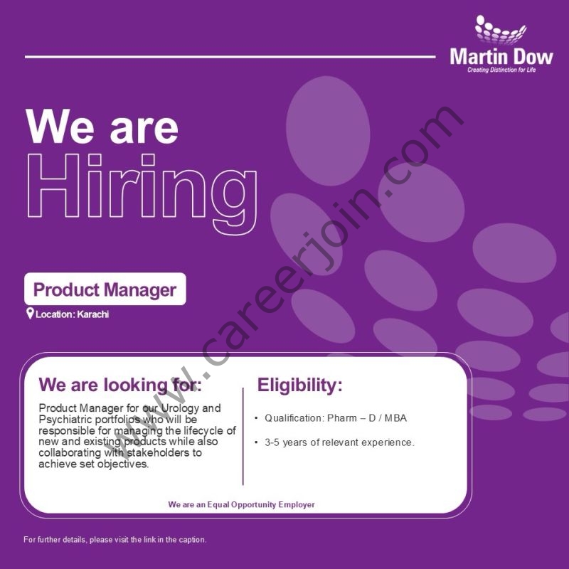 Martin Dow Limited Jobs Product Manager 1