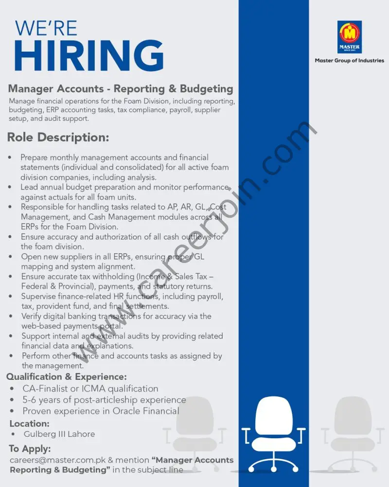 Master Group Of Companies Jobs Manager Accounts 1