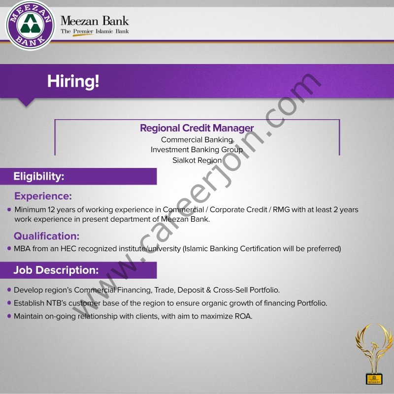 Meezan Bank Limited Jobs Regional Credit Manager 1