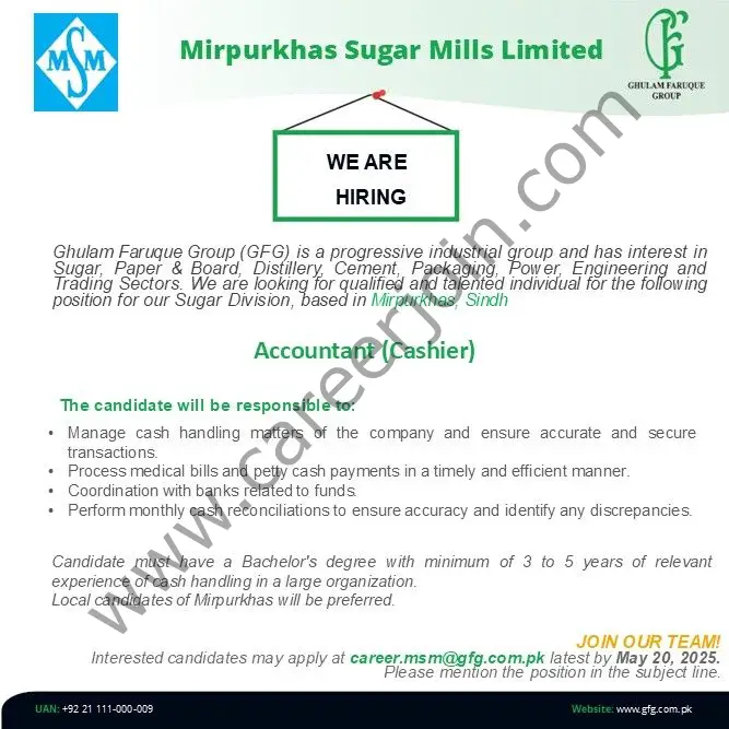 Mirpurkhas Sugar Mills Limited Jobs Accountant 1