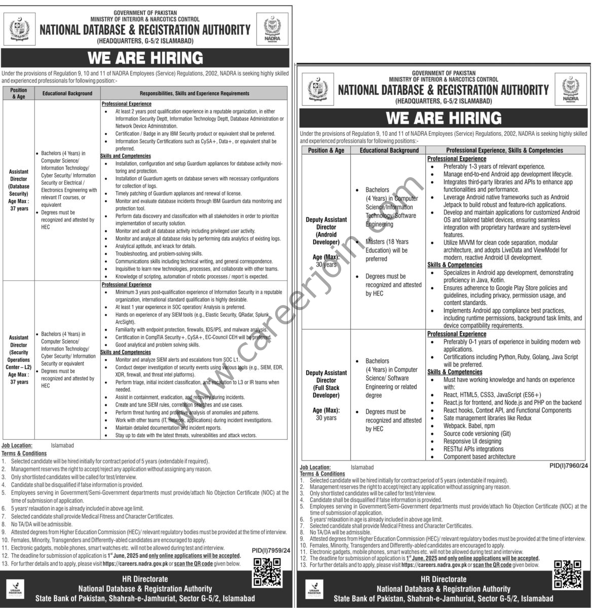 NADRA Jobs 18 May 2025 Express Tribune 1