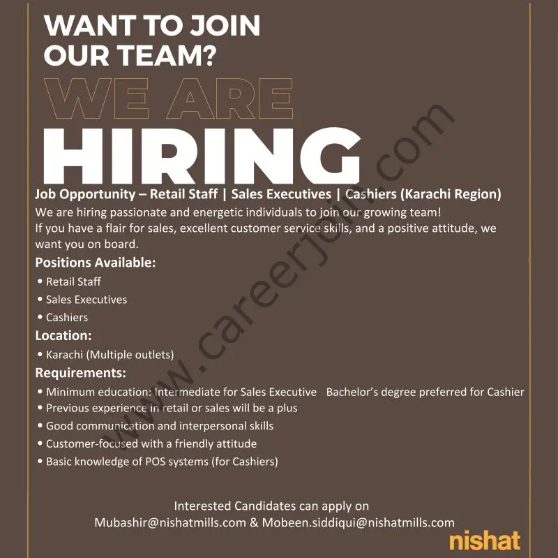 Nishat Linen NL Jobs May 2025 1