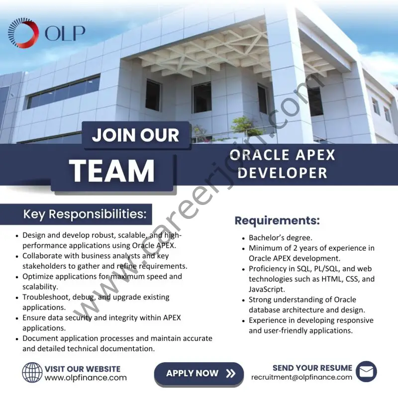 OLP Financial Services Pakistan Limited Jobs Oracle APEX Developer 1