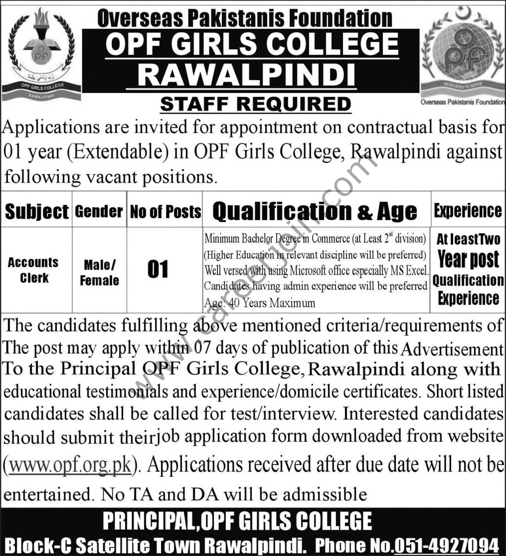 Overseas Pakistanis Foundation OPF Jobs 04 May 2025 Express 1