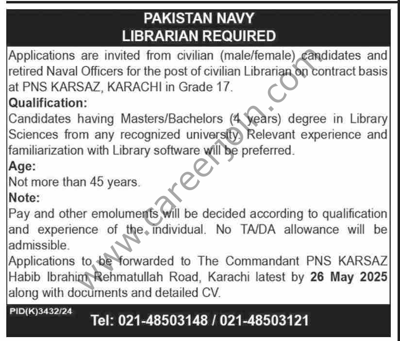 PNS Karsaz Jobs 11 May 2025 Dawn 1