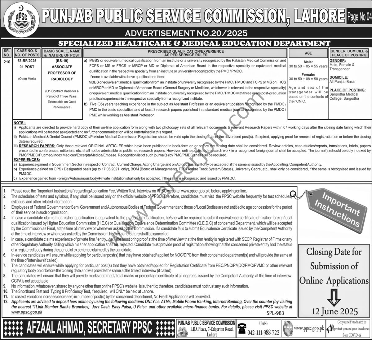 Punjab Public Service Commission PPSC Jobs 25 May 2025 Express Tribune 03 1