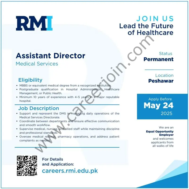 Rehman Medical Institute RMI Jobs Assistant Director Medical Services 1