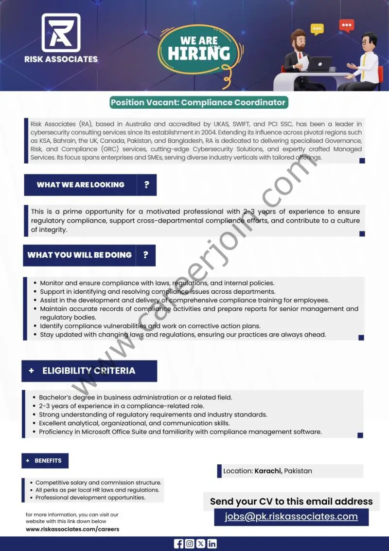 Risk Associates Jobs Compliance Coordinator 1