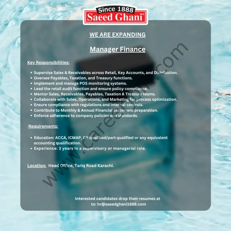 Saeed Ghani Jobs Manager Finance 1