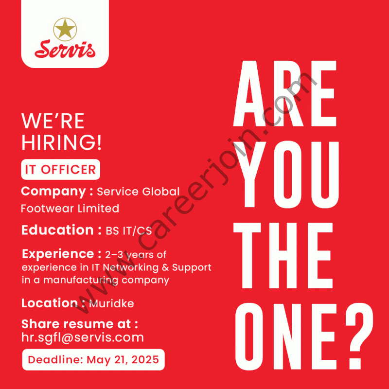 Service Global Footwear Limited Jobs IT Officer 1