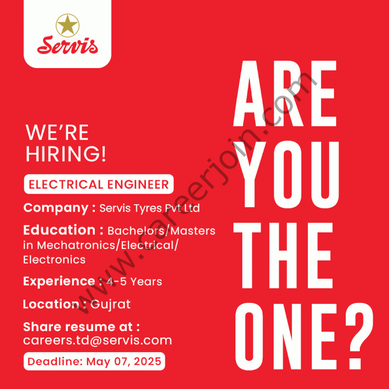 Servis Tyres Pvt Ltd Jobs Electrical Engineer 1