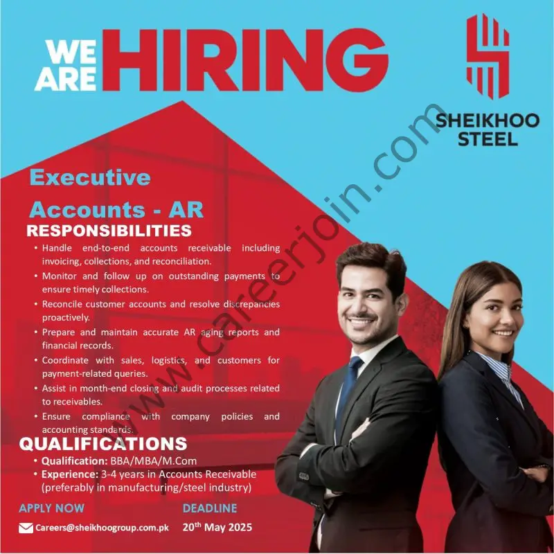 Sheikhoo Steel Jobs Executive Accounts AR 1