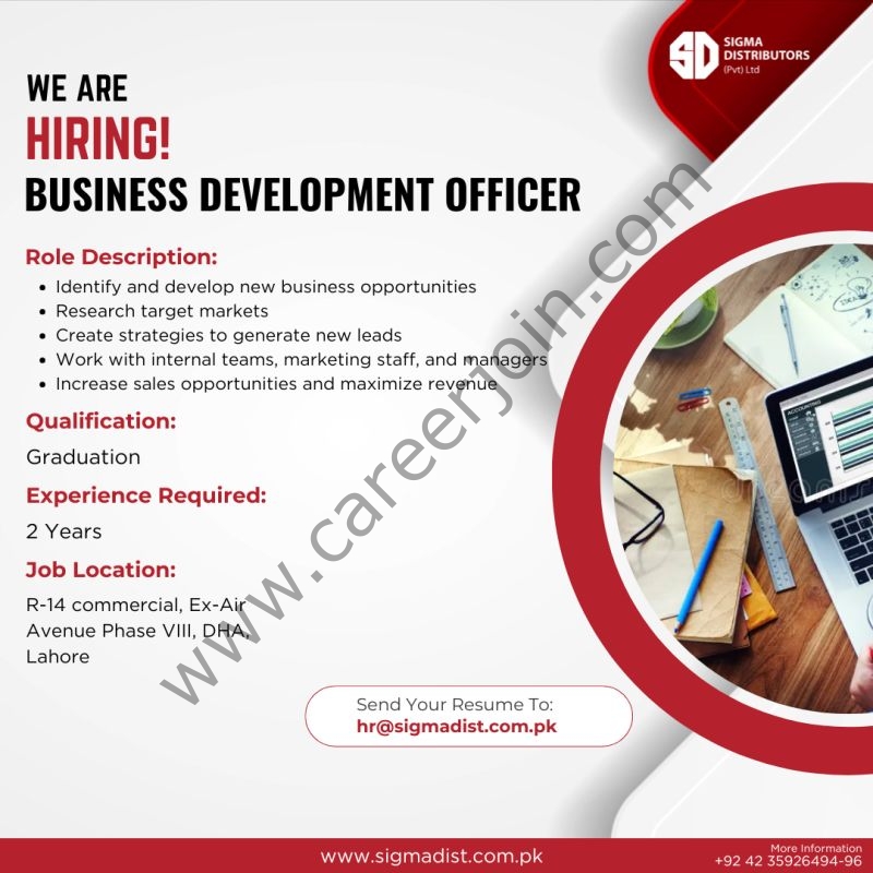 Sigma Distributors Pvt Ltd Jobs Business Devlopment Officer 1