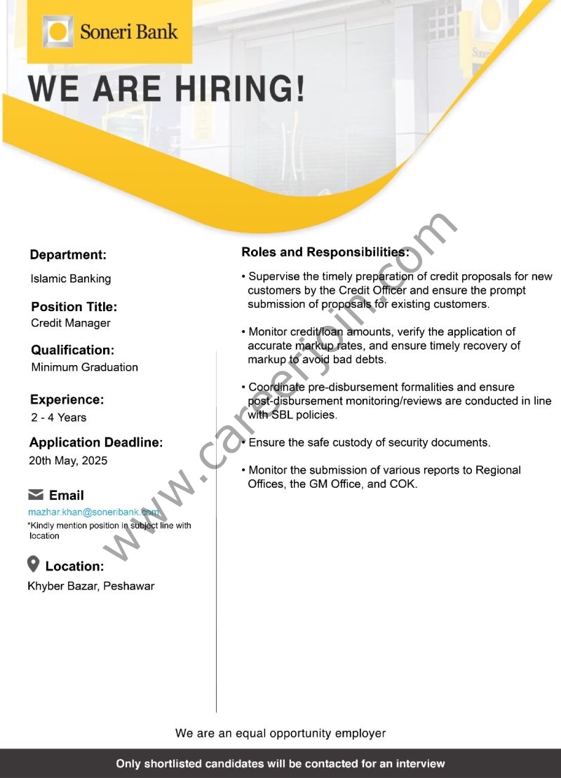Soneri Bank Limited Jobs May 2025 2