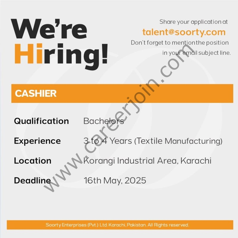 Soorty Enterprises Pvt Ltd Jobs Cashier 1