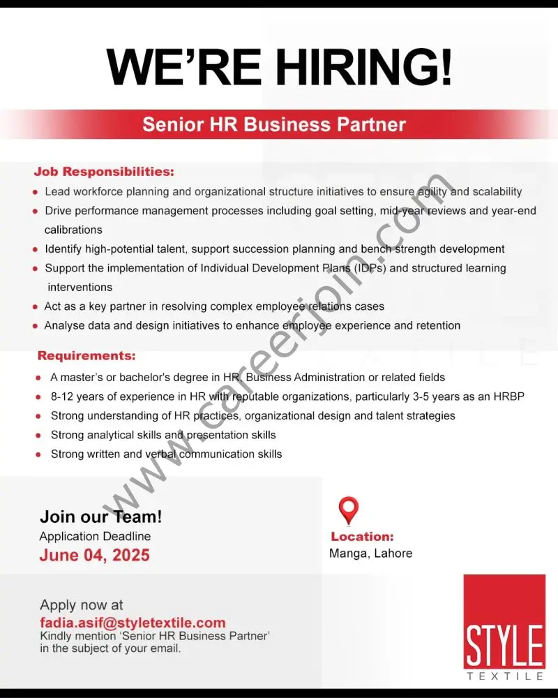 Style Textile Pvt Ltd Jobs June 2025 2