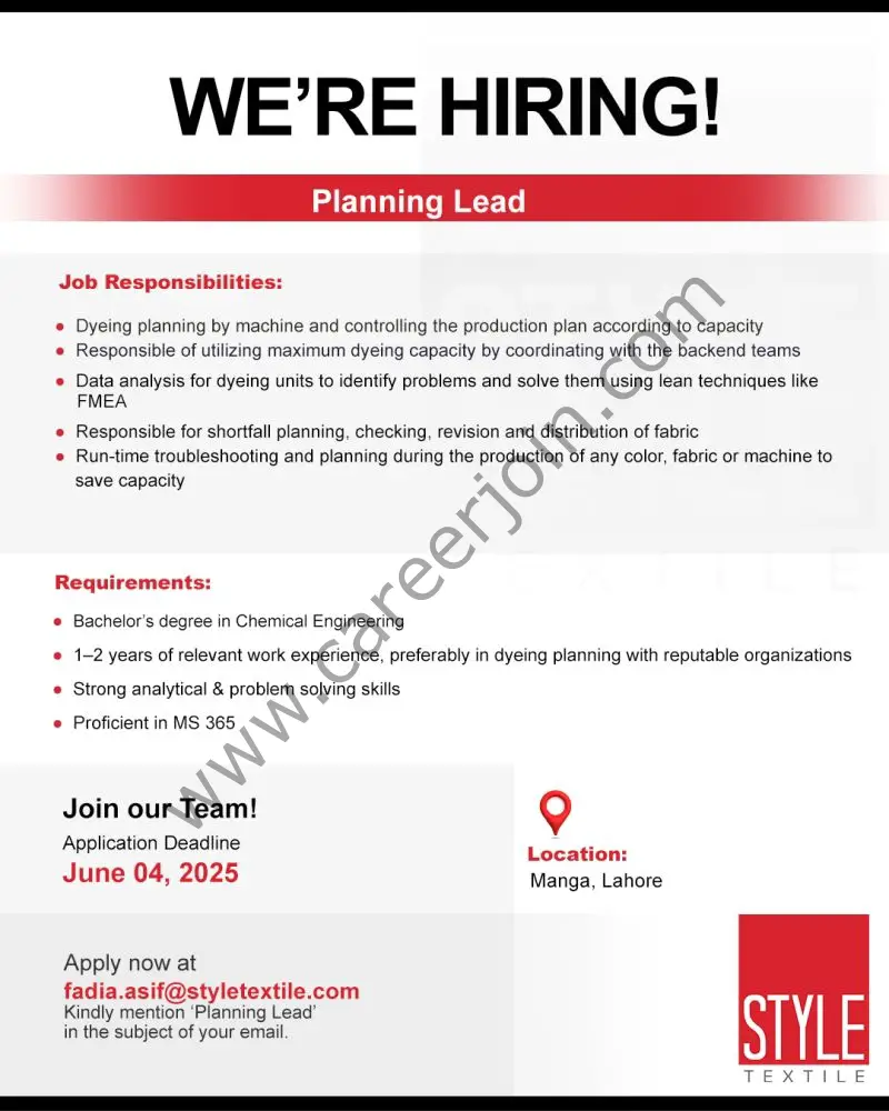 Style Textile Pvt Ltd Jobs June 2025 1