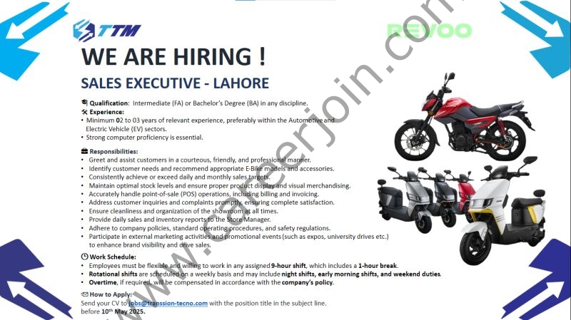 Transsion Tecno Motors Jobs Sales Executive 1