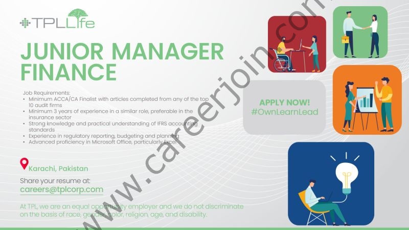 TPL Life Insurance Jobs Junior Manager Finance 1