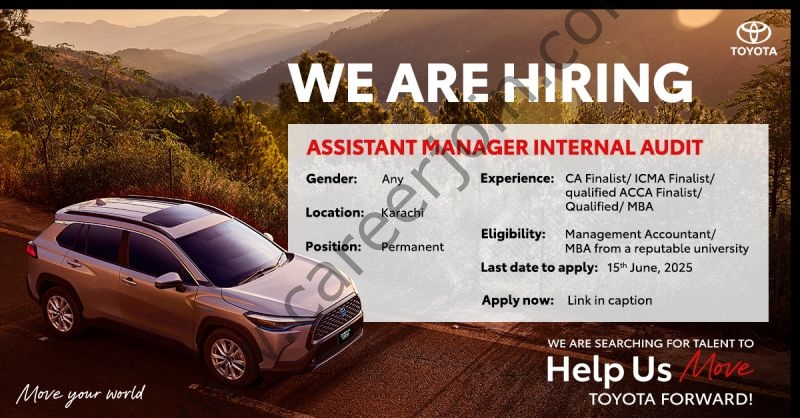 Toyota Indus Motors Company Limited Jobs Assistant Manager Internal Audit 1