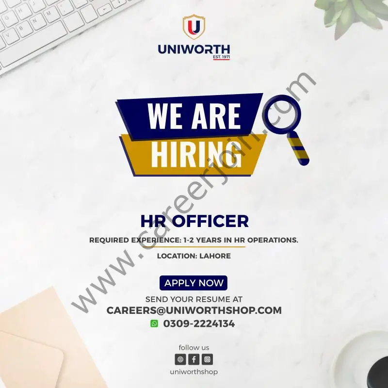 Uniworth Shop Jobs HR Officer 1