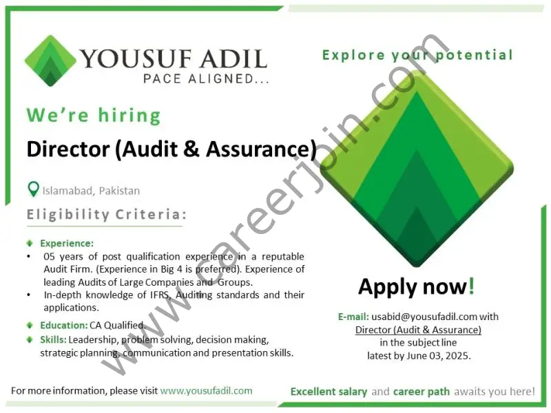 Yousuf Adil Consultancy Jobs Director (Audit & Assurance) 1