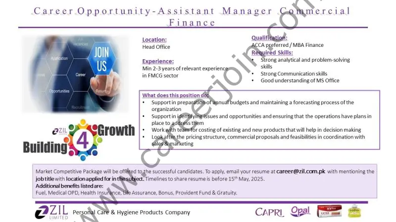 ZIL Limited Jobs Assistant Manager Commerical Finance 1