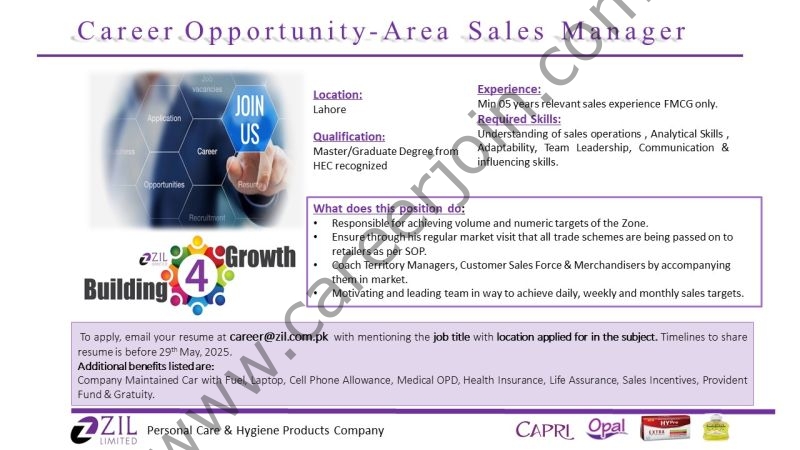 ZIL Limited Jobs Area Sales Manager 1
