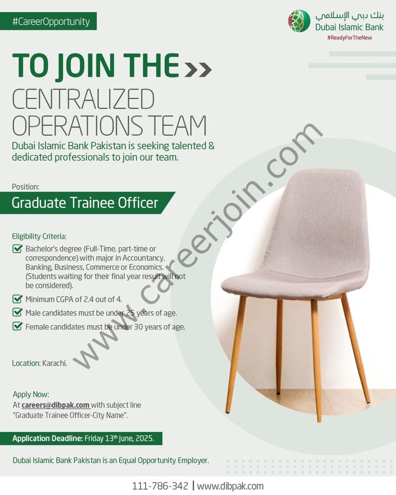 Dubai Islamic Bank Pakistan Jobs Graduate Trainee Officer 1