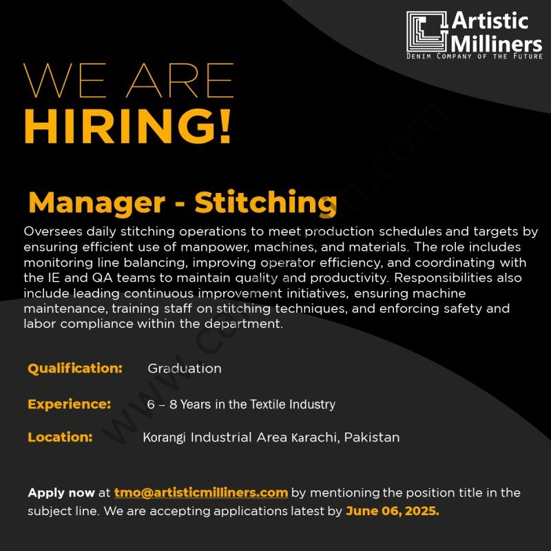 Artistic Milliners Jobs Manager Stitching 1